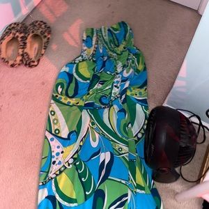 Patterned scrunch dress